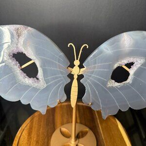 Amethyst Agate Butterfly Wings Druzy Blue Purple Natural Stone Chalcedony